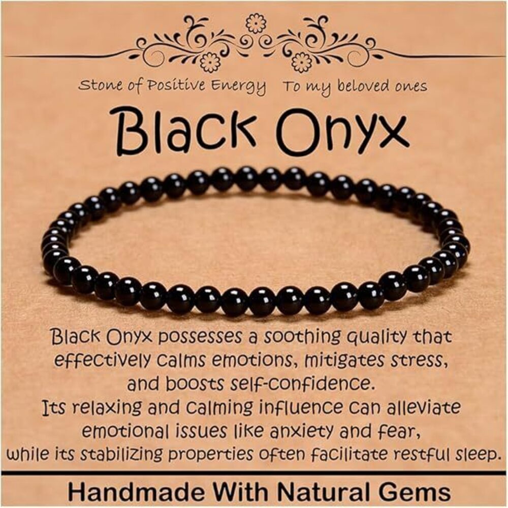 4Mm Natural Healing Gemstone Bracelet Handmade Yoga Stretch Elastic Bracelet